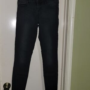 Prosperity Womens Dark Wash Jeans W Distressed Hem